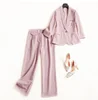 women flax suits new fashion casual linen suits ladies cotton linen suits