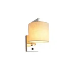 Decor Stainless steel Switch hotel lobby decoration light Wall Lamp Fabric