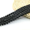 XULIN Bracelet Jewelry Bulk Black Natural Lava Stone Rock Loose Beads round Bemstone Bead