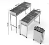 Charcoal Grill BBQ Smoker Grill Outdoor Barbecue Grill With Trolley Height Adjustable Bowl