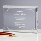 K9 hot sell high quality rectangle cheap customized china crystal glass trophy