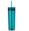 hot selling 16oz clear plastic drinking tumbler cups with lid and straw