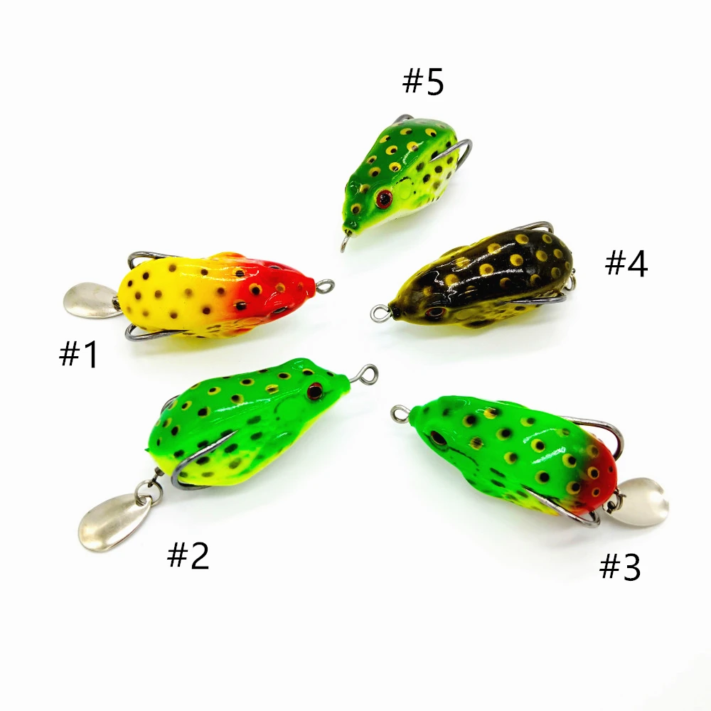 Gorgons 5cm 11g Top Water Floating Spinner Soft Frog Fishing Lure Frog