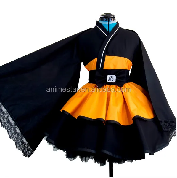 Naruto Shippuden Uzumaki Naruto Nữ Lolita Kimono Dress Anime Cosplay Costume