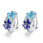 Cubic Zirconia Jewelry Hoop Earrings Cubic Zirconia Bridal Jewelry Silver 925 Rainbow Hoop Earrings