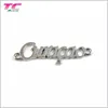 Newest Style Clothes Brand Logo Metal Tag Shiny Silver Metal Brand Logo For Garment