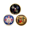 New arrival hot sale british forces design die stamping zinc alloy material brass plating wave edge soft enamel challenge coin