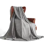 Fleece Flannel Microfiber Luxury Faux Fur Grey 50*60 Double Side Throw Blanket