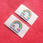 rainbow design clothing woven label,flat clothing label for baby clothes