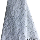 4748 Hot Design Pure White Laser Cut Lace Fabric With Beads For African Dress