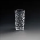 Hot-selling cylindrical straight shape high quality straight embossed glass cup