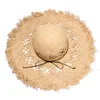 straw hats for women wide brim beach sun hat natural raffia straw Ins hat for girls