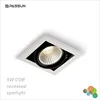 LED downlights 5W COB1304 square single headed adjustable recessed down light