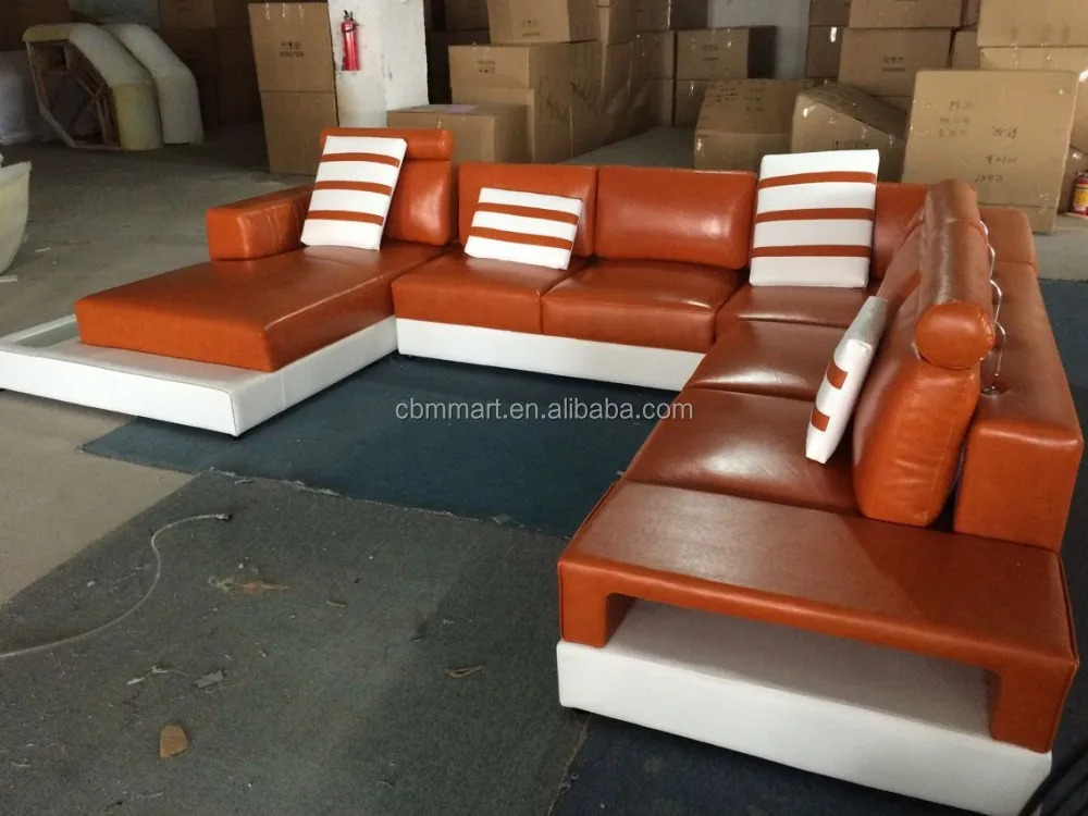Modern leather sofa living room furniture sofa set A07