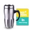 Promotional Insulated Stainless Steel Colored 16oz Travel Cup and Mug with Decorative Rubber Strip from Manufacturer TMSS0116