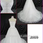 2014 guangzhou real corset back white tulle ball wedding gown/bridal dress with silver embroidery/sequin fabric JD009