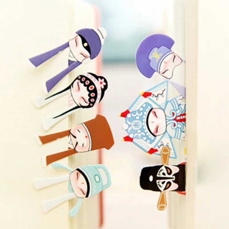 Chinese Classical Opera Bookmarks 7Pcs/set Paper Clip Memo Clip Bookmarks Chinese Characteristics Gift