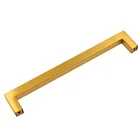Brush Brass Furniture Hardware 12x12mm 96mm Stainless Steel Kitchen Cabinet Square Pull Handle