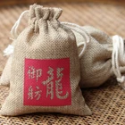 Custom printed drawstring jewelry pouch jute pouch bag jewellery pouches with logo