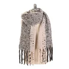 Women's 100%acrylic loop yarn solid fringes fashion woven scarf wrap