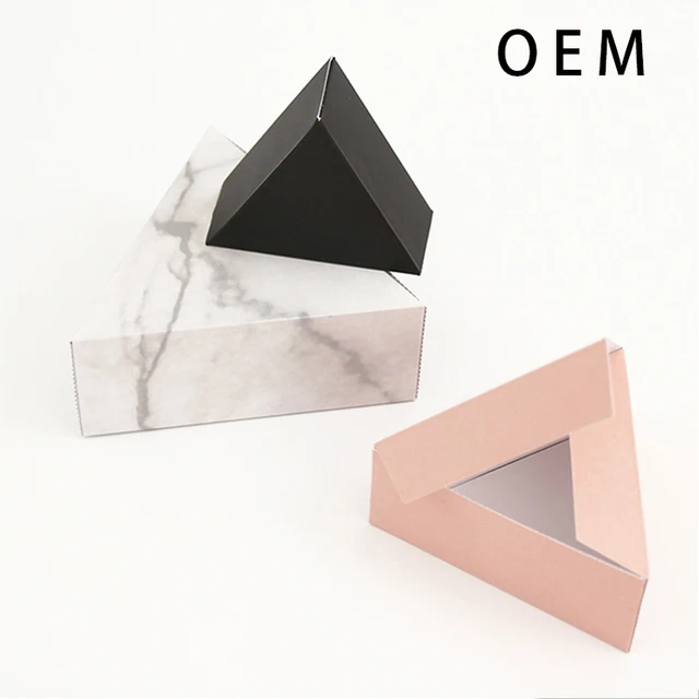 unique triangle shape gift cardboard box custom printed