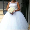 NE313 Custom Made African Women's 2018 Fashion Style Vintage Wedding Dresses Beading Pearls Puffy Wedding Gowns