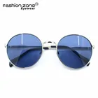 NEW summer vintage sun glasses UV400 Blue mirror round/circle metal brand women sunglasses