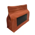 customize window zip lock coconut bag square bottom food coffee tea pouch with private label printed