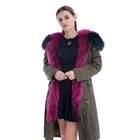 wholesale custom real fox fur lined women winter coat parka jacket winter warm coat