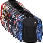 Wholesale Sublimation Spandex Custom Printed Rash Guard Men 3d Long Sleeve T Shirt
