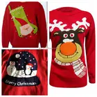 Unisex cute design christmas jacquard knitting sweater, christmas jumper for whole family