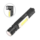 2019 New Design Rechargeable Emergency 5modes 400Lm Multifunction Flashlight Cob Work Light with magnet and Clip