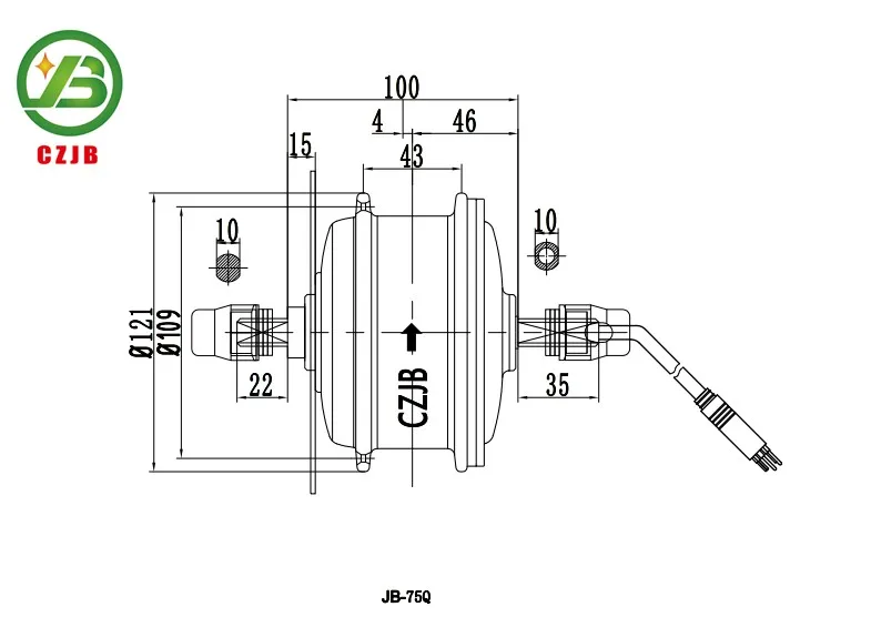 CZJB JB-75Q 36v 250w front wheel hub mini e bike motor with ce