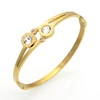 China Supplier Wholesale Women Luxury Shiny Cubic Zircon Inlay Charm Bangle Bracelet Bride Jewelry
