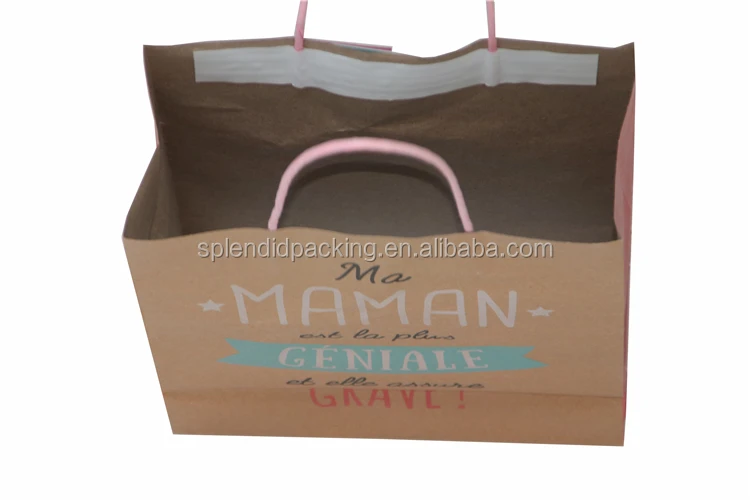 eco-friendly brown gift kraft paper bag with twisted handles