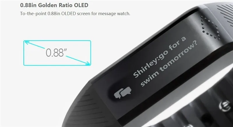 IP65 0.88" Bluetooth V4.0 Smart Watch Wristband Bracelet Sport Sleep Monitor for iphone phone android phone