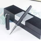 2018 factory high quality luxury fine heavy metal black custom logo ballpoint pen