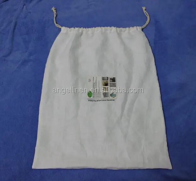 printing linen packing bag with cotton rope drawstring