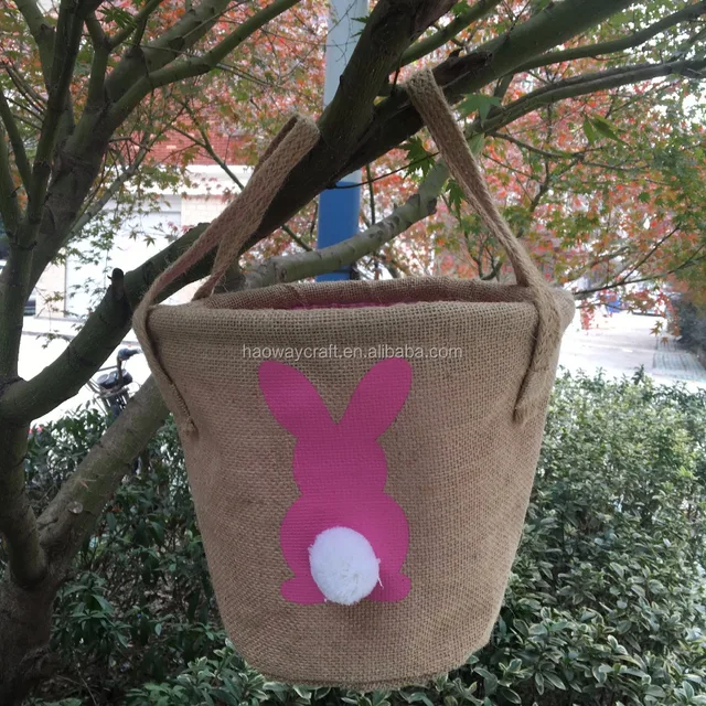 3 styles in stock easter holiday gift baskets 100% burlap easter
