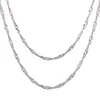 Olivia Wholesale Simple Design Necklace Stainless Steel Jewelry Silver Plated Twisted Singapore Chain