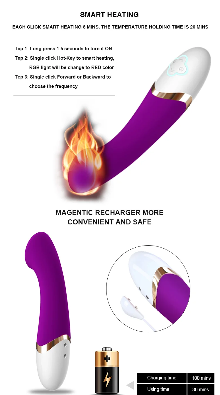 Wholesale Electric Body Heating Vibrator Massager Adult Sex Toys