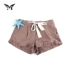 New look custom logo funny beach linen hot shorts women