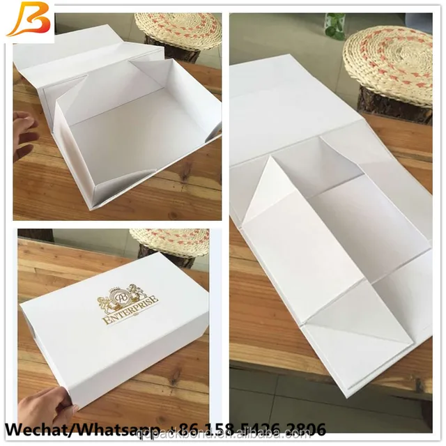 luxury custom flat pack cardboard folding storage boxes, folding