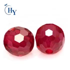 Customized gemstone 5# red synthetic ruby faceted bead