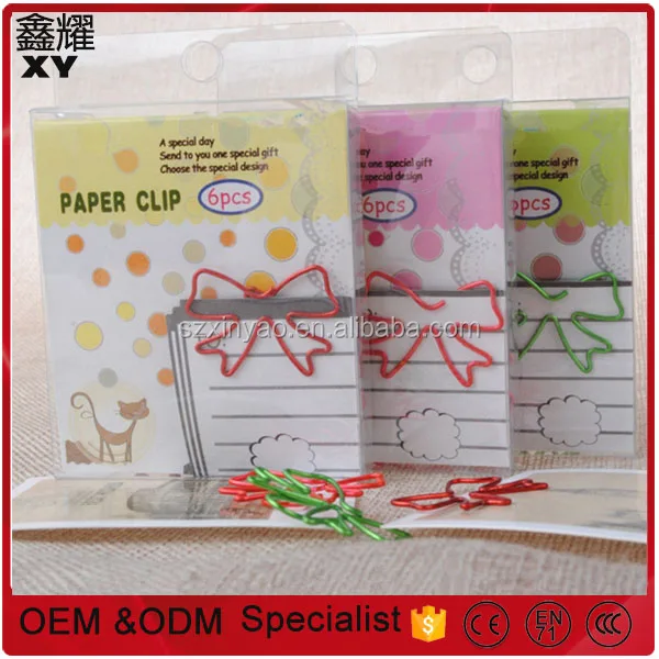 promotional gifts custom logo colorful ribbon shape paper clips