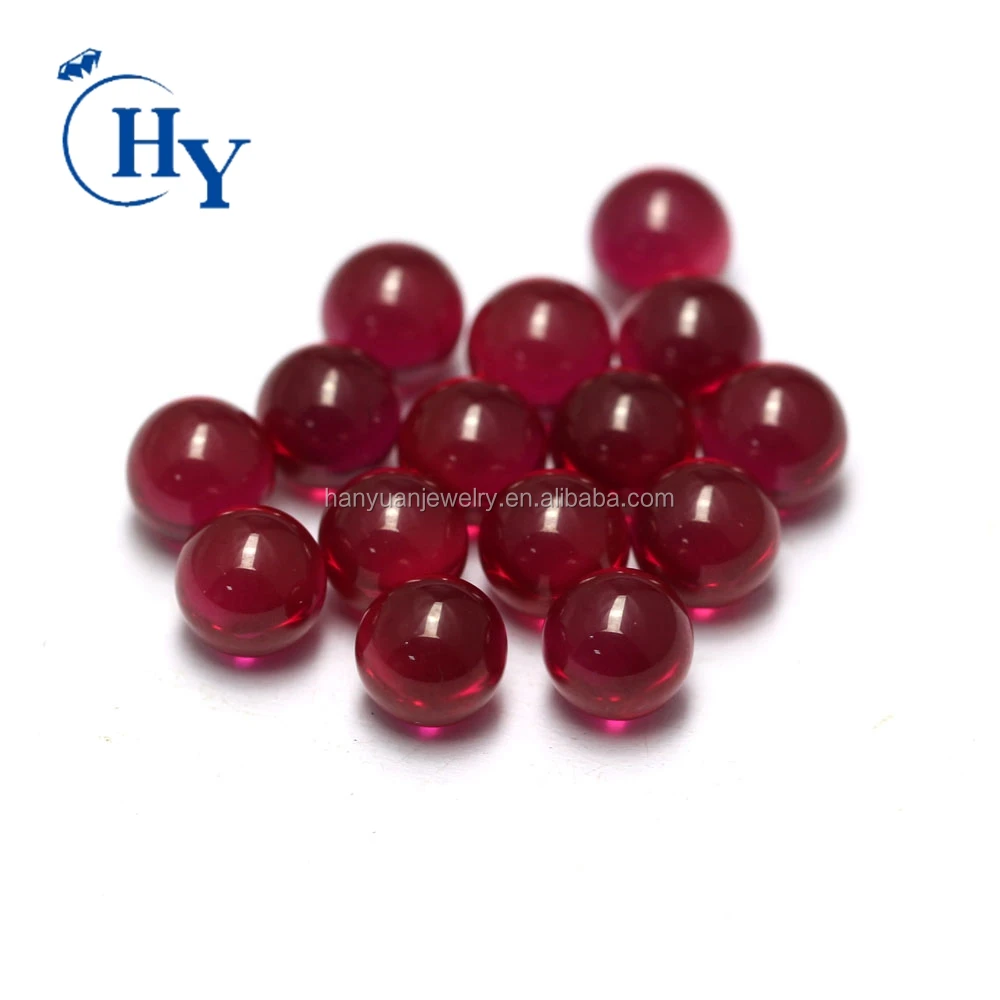 loose beads wholesale 5# red corundum synthetic ruby sphere