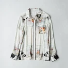 Latest Design silk satin blouse pure silk blouse silk blouse long sleeve