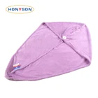 Custom Logo Satin Bonnet Sleep Caps For Women Waterproof Hair Bath Microfiber Terry Shower Caps