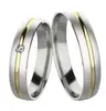 m70 cz stones 316L stainless steel jewelry his and hers gold line engagement band sets couple wedding rings