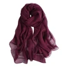 New design elegant lady lightweight long chiffon silk scarf